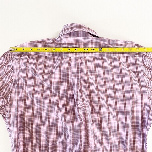 Peter Millar Purple Plaid Men's Check Button Down Long Sleeve Shirt Size M - Picture 9 of 9